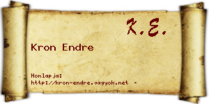 Kron Endre névjegykártya